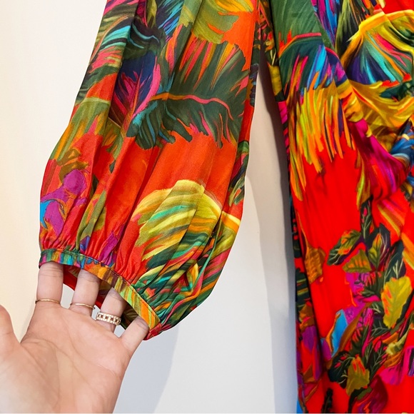 NWT Farm Rio Urban Jungle Cut-Out Midi-Dress size small - Picture 6 of 16